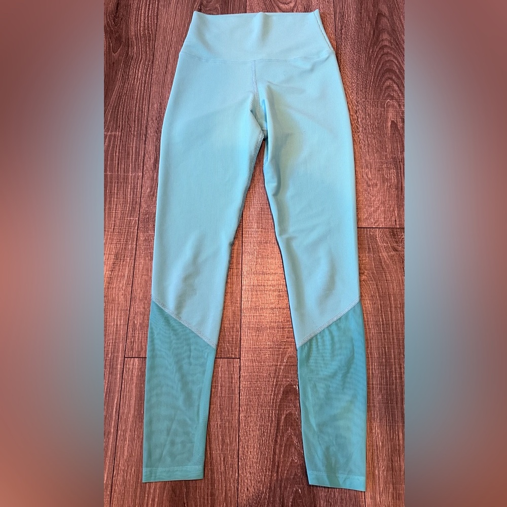 Beach Riot Sport Ribbed Lauren Leggings Turquoise Small
